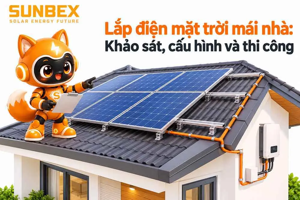 Full quy trình 3 bước Lắp điện mặt trời