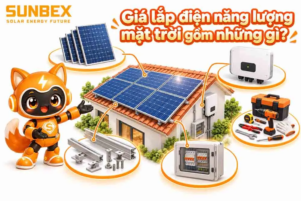 Giá lắp điện năng lượng mặt trời gồm những gì?